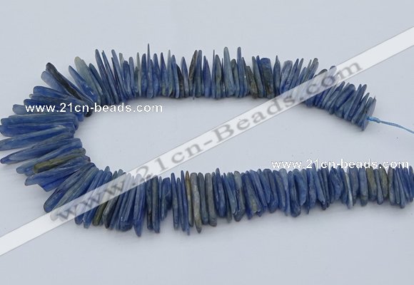 CTD3585 Top drilled 2*15mm - 5*40mm sticks blue kyanite beads