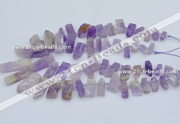 CTD3587 Top drilled 10*20mm - 12*40mm sticks lavender amethyst beads