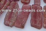 CTD3588 Top drilled 10*20mm - 12*40mm sticks strawberry quartz beads