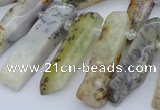 CTD3589 Top drilled 10*20mm - 12*40mm sticks white opal beads