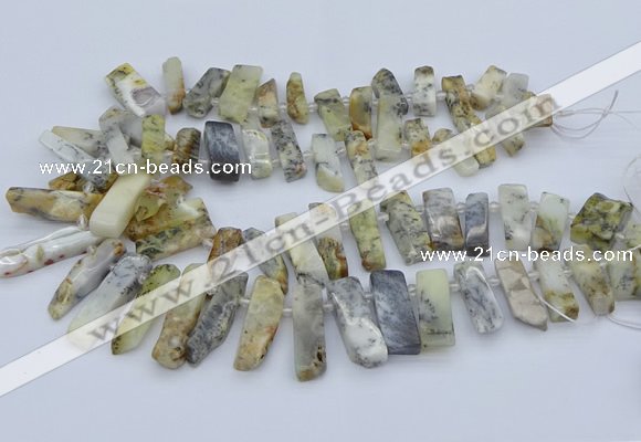 CTD3589 Top drilled 10*20mm - 12*40mm sticks white opal beads