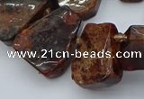 CTD3596 Top drilled 15*20mm - 25*30mm freeform orange garnet beads