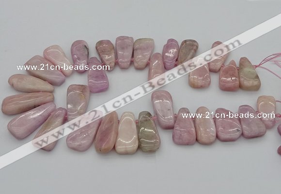 CTD3598 Top drilled 10*22mm - 15*45mm freeform kunzite gemstone beads
