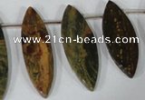 CTD36 Top drilled 10*24mm – 15*50mm marquise brecciated jasper beads