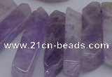 CTD362 Top drilled 10*28mm - 10*50mm wand lavender amethyst beads