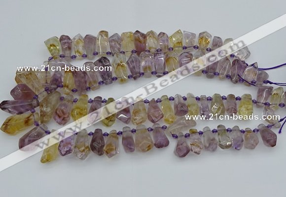 CTD3623 Top drilled 9*18mm - 16*30mm faceted nuggets ametrine beads