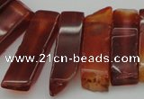 CTD363 Top drilled 10*28mm - 10*55mm wand red agate beads