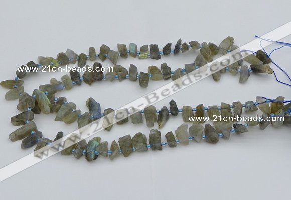 CTD3631 Top drilled 6*15mm - 10*20mm nuggets labradorite beads