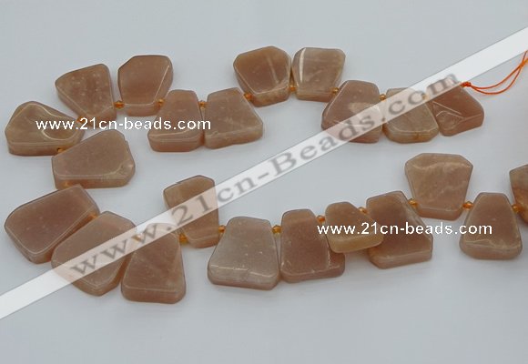 CTD3633 Top drilled 15*20mm - 25*30mm freeform moonstone beads