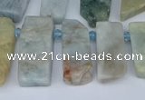 CTD3638 Top drilled 10*20mm - 12*40mm sticks aquamarine beads