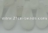 CTD3645 Top drilled 10*20mm - 15*45mm freeform matte white crystal beads