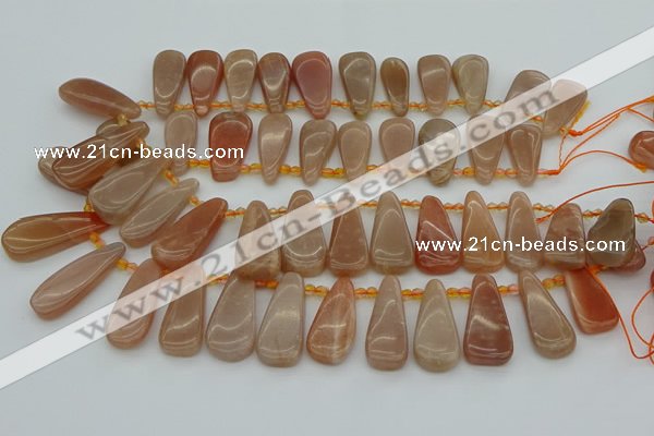 CTD3649 Top drilled 10*20mm - 15*45mm freeform moonstone beads