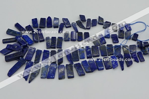 CTD3654 Top drilled 6*15mm - 10*25mm sticks lapis lazuli beads