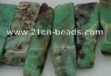 CTD368 Top drilled 10*25mm - 10*45mm wand Australia chrysoprase beads