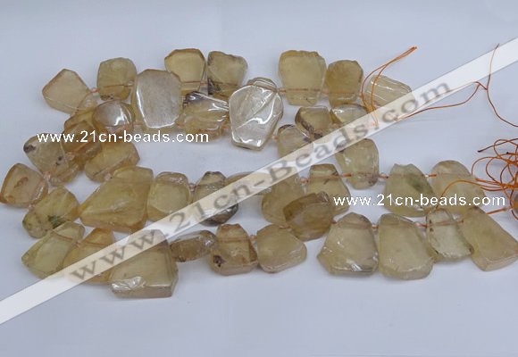 CTD3681 Top drilled 15*20mm - 25*30mm freeform plated white crystal beads