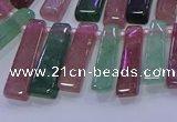 CTD3691 Top drilled 6*16mm - 8*40mm sticks mixed strawberry quartz beads