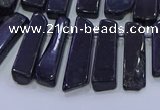 CTD3692 Top drilled 8*18mm - 10*40mm sticks black tourmaline beads