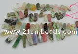 CTD3698 Top drilled 10*20mm - 12*40mm sticks mixed gemstone beads