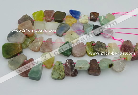 CTD3699 Top drilled 15*20mm - 25*30mm freeform mixed gemstone beads