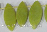 CTD37 Top drilled 10*35mm – 15*45mm marquise Korean jade beads