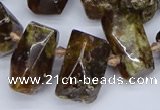 CTD3706 Top drilled 10*15mm - 15*25mm faceted nuggets garnet beads