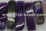 CTD372 Top drilled 10*20mm - 12*55mm wand purple agate beads