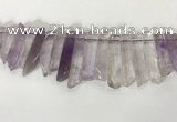 CTD3722 Top drilled 8*20mm - 10*50mm sticks light amethyst beads