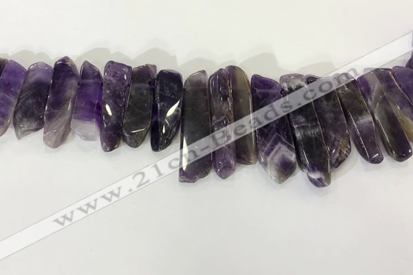 CTD3723 Top drilled 8*20mm - 10*50mm sticks amethyst beads