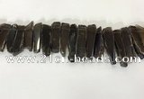 CTD3726 Top drilled 8*20mm - 10*50mm sticks smoky quartz beads