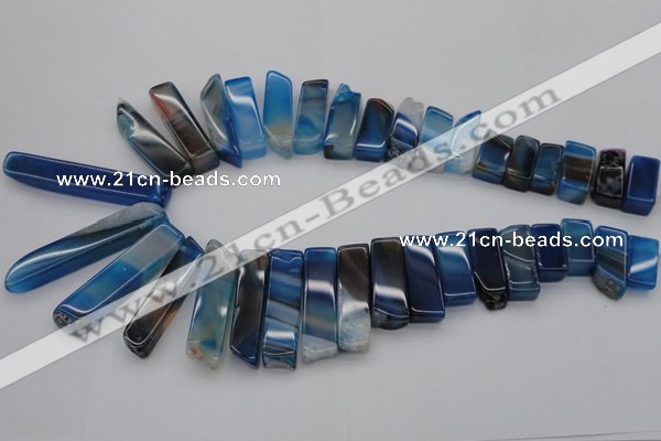 CTD373 Top drilled 10*20mm - 12*55mm wand purple agate beads