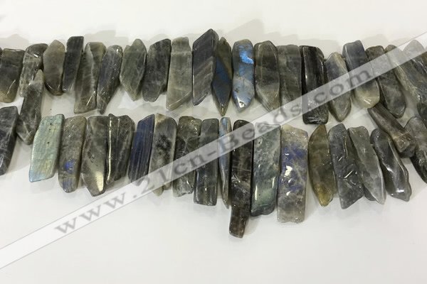 CTD3739 Top drilled 8*20mm - 10*50mm sticks labradorite beads