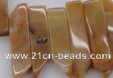 CTD374 Top drilled 10*20mm - 12*50mm wand yellow jade beads