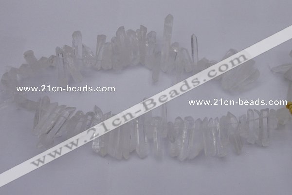 CTD375 Top drilled 6*25mm - 8*35mm sticks white crystal beads