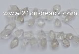 CTD3750 Top drilled 15*20mm - 25*30mm faceted nuggets white crystal beads