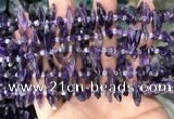 CTD3755 15.5 inches 4*6mm - 6*20mm sticks amethyst gemstone beads