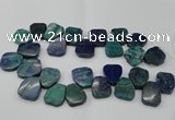 CTD378 Top drilled 18*25mm - 22*30mm freeform chrysocolla beads