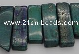 CTD385 Top drilled 10*20mm - 12*50mm wand chrysocolla beads