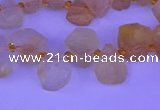 CTD3852 Top drilled 12*13mm - 13*15mm freeform citrine beads