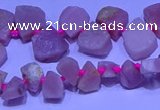 CTD3857 Top drilled 8*10mm - 10*12mm freeform pink opal beads