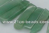 CTD386 Top drilled 10*20mm - 12*50mm wand green aventurine beads