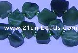 CTD3860 Top drilled 8*8mm - 10*12mm freeform Canadian jade beads