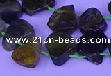 CTD3873 Top drilled 12*16mm - 15*20mm freeform green garnet beads