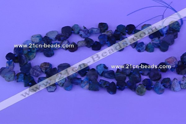 CTD3876 Top drilled 8*10mm - 12*14mm freeform chrysocolla beads