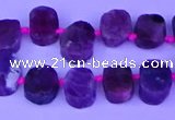 CTD3887 Top drilled 8*10mm - 10*14mm freeform pink tourmaline beads