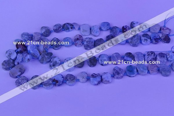 CTD3889 Top drilled 12*16mm - 13*17mm freeform larimar beads