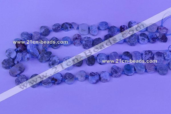 CTD3889 Top drilled 12*16mm - 13*17mm freeform larimar beads