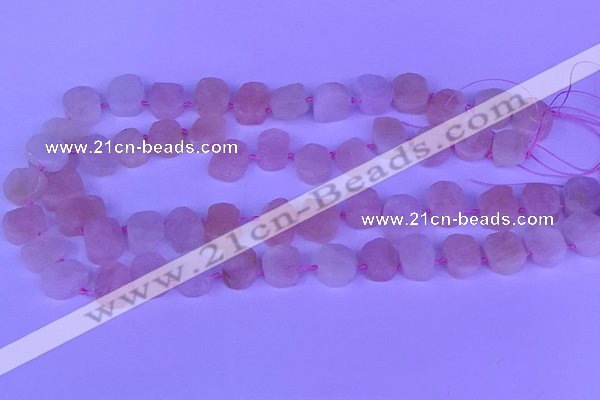 CTD3891 Top drilled 12*16mm - 13*17mm freeform morganite beads