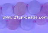 CTD3892 Top drilled 12*16mm - 13*17mm freeform morganite beads