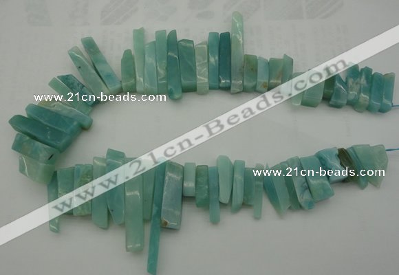 CTD390 Top drilled 10*20mm - 12*50mm wand amazonite beads