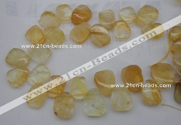 CTD391 Top drilled 20*25mm - 22*30mm freeform citrine beads